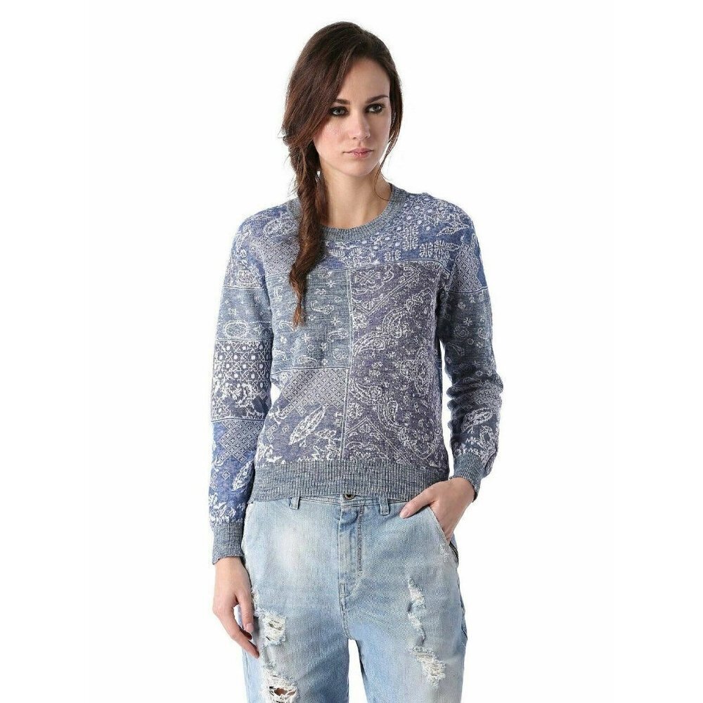 DIESEL Women's Blue M-bandana Sweater Size XS M L $178 DL9 - Picture 6 of 12